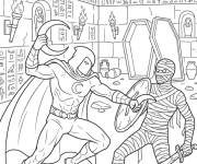 Coloriage Moon Knight contre le momie