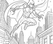 Coloriage Moon Knight dans l'air