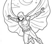 Coloriage Moon Knight dans le ciel