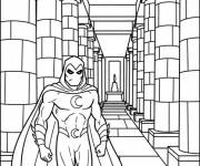Coloriage Moon Knight dans le temple