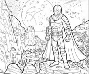 Coloriage Moon Knight dans une plan&egrave;te &eacute;trange