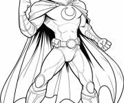 Coloriage Moon Knight d&eacute;montre son pouvoir