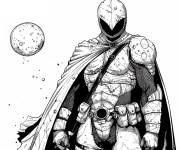 Coloriage Moon Knight d&eacute;taill&eacute;