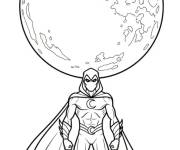 Coloriage Moon Knight devant le plein lune