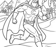 Coloriage Moon Knight devant les pyramides