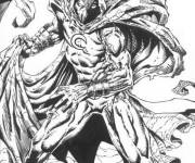 Coloriage Moon Knight en bataille contre les criminels