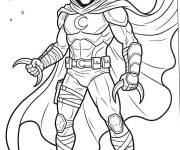 Coloriage Moon Knight en cape avec son arme