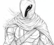 Coloriage Moon Knight en cape momie
