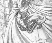 Coloriage Moon Knight en mission pendant la nuit