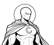 Coloriage Moon Knight en pleine nuit