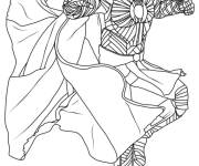 Coloriage Moon Knight en pose d'attaque