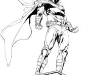 Coloriage Moon Knight en pose sur la toit