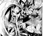 Coloriage Moon Knight en sc&egrave;ne &eacute;pique