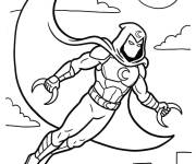 Coloriage et dessins gratuit Moon Knight en volant dans la ville à imprimer