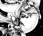 Coloriage Moon Knight et Batman