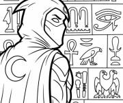 Coloriage Moon Knight et la langue &eacute;gyptienne