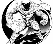 Coloriage Moon Knight et le croissant de lune cp