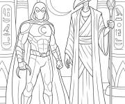 Coloriage Moon Knight et le dieu &eacute;gyptien