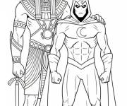 Coloriage Moon Knight et le dieu Horus