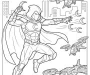 Coloriage Moon Knight et les avions