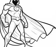 Coloriage Moon Knight masqu&eacute; facile