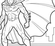 Coloriage Moon Knight observe la ville du haut