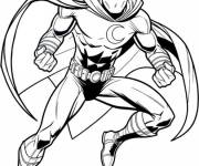 Coloriage Moon Knight pr&ecirc;t &agrave; attaquer
