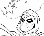Coloriage Moon Knight regarde l'&eacute;toile