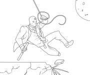 Coloriage Moon Knight se d&eacute;place &agrave; l'aide de la corde