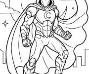 Coloriage Moon Knight sous le ciel nocturne