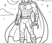 Coloriage Moon Knight sur la falaise