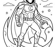 Coloriage Moon Knight sur le croissant de la lune