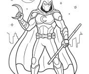 Coloriage Moon Knight tenant ses armes