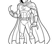 Coloriage et dessins gratuit Moon Knight tenant son arme en croissants à imprimer
