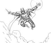 Coloriage Moon Knight volant en action