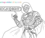 Coloriage Oscar Isaac en masque et cape de Moon Knight