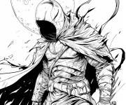 Coloriage Pr&eacute;sentation de Moon Knight pour adulte