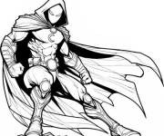 Coloriage Sc&egrave;ne de Moon Knight facile