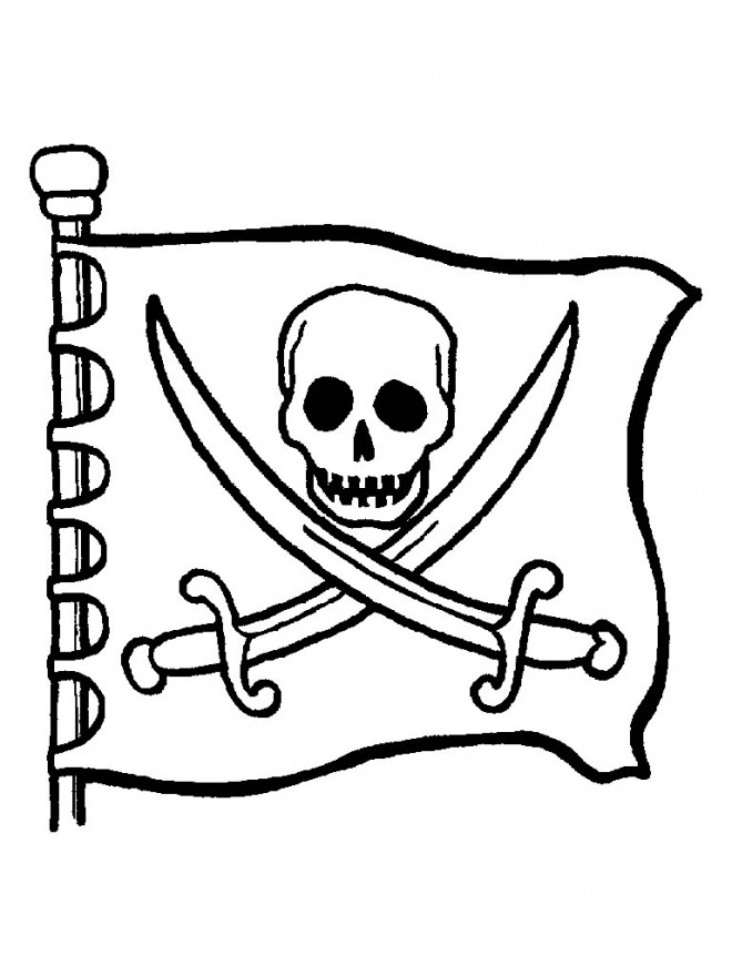 Coloriage Pavillon pirates dessin gratuit à imprimer