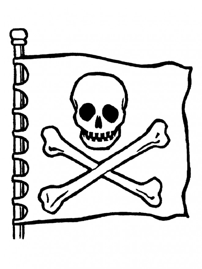 Coloriage Drapeau Pirate Dessin Gratuit à Imprimer