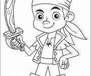 Coloriage Jack le pirate simple à colorier