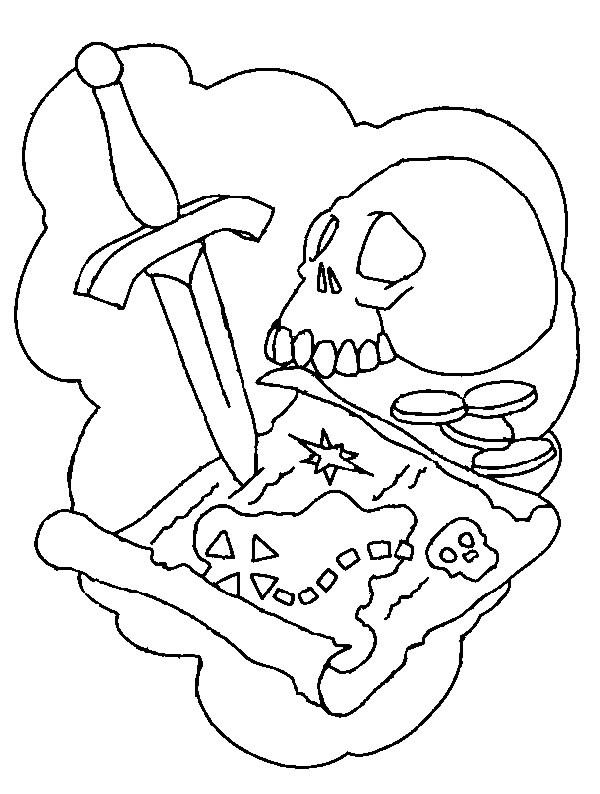 Coloriage La carte du trésor dessin gratuit à imprimer
