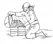 Coloriage Pirate et son Tr&eacute;sor