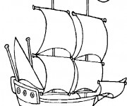 Coloriage Un Bateau &agrave; voile de pirates