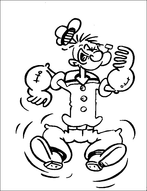 Coloriage et dessins gratuits Popeye énervé à imprimer