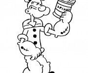 Coloriage Popeye &eacute;pinards