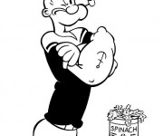 Coloriage Popeye et sa Nourriture