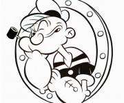 Coloriage Popeye et sa Pipe