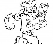 Coloriage et dessins gratuit Popeye Le Père à imprimer