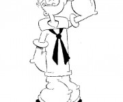 Coloriage Popeye te salue